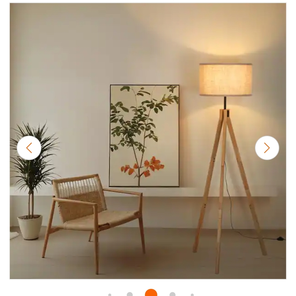 Modern Beige Tripod Floor Lamp